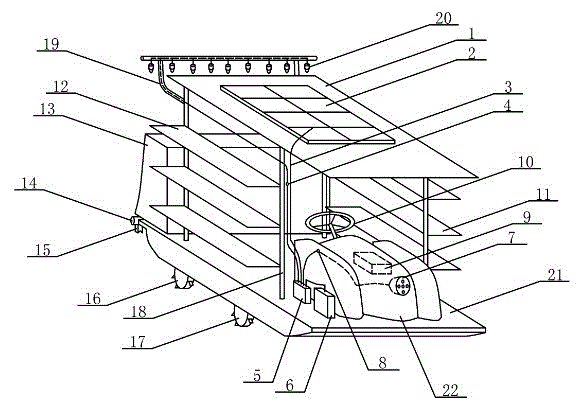 Solar PV (photovoltaic) distributed generation lighting device mounted on high-speed rice transplanter