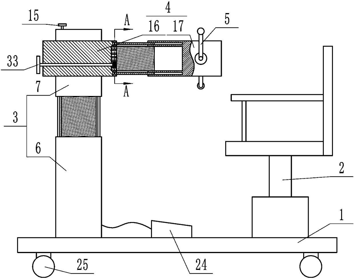 Training device for rehabilitation of department of thoracic surgery