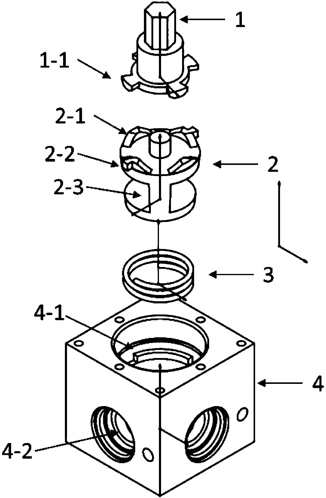 Four-way valve adopting lifting reversing