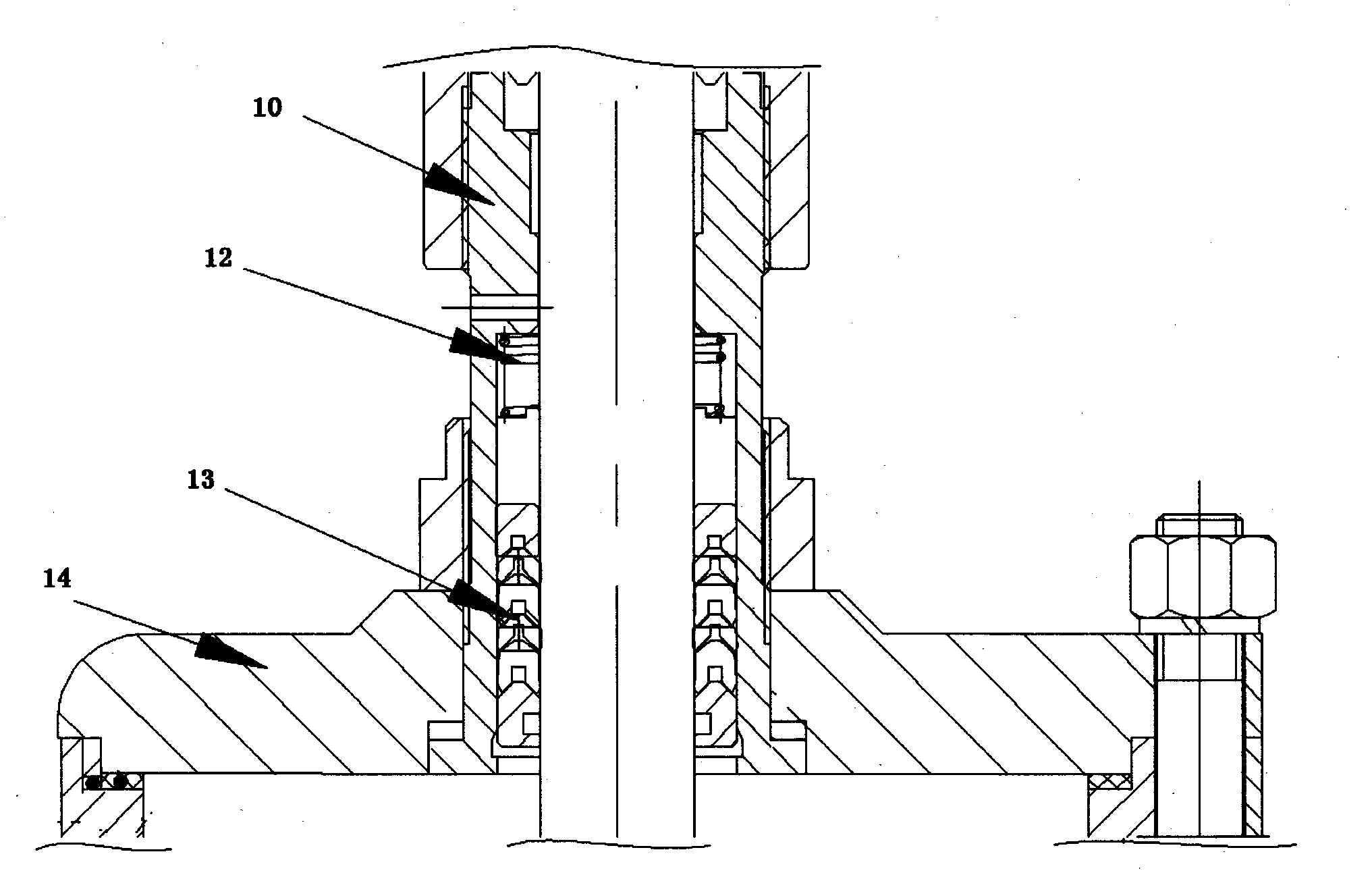 Two-position two-way piston type flanged buffer multi-medium angle seat valve