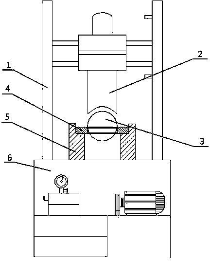 Hydraulic machine provided with device for inner hole finish machining through steel ball