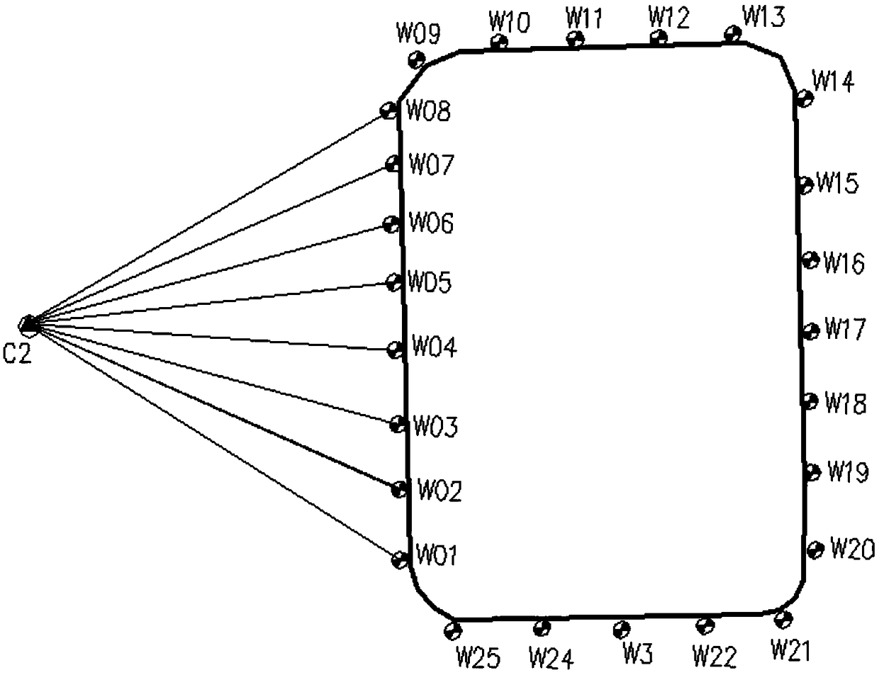 Foundation pit top horizontal displacement monitoring method based on opposite side distance measurement