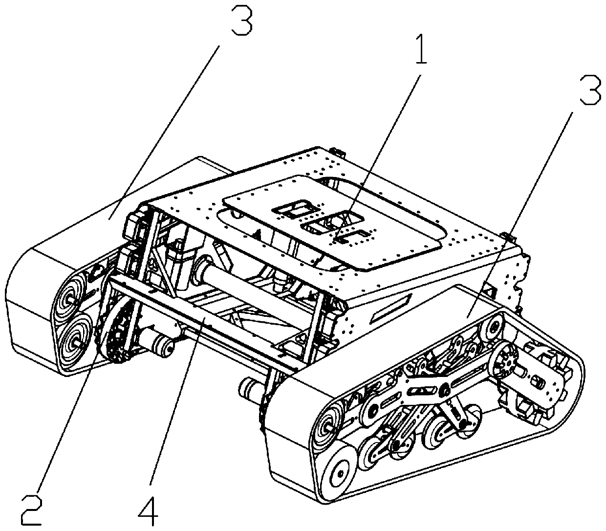 All-terrain chassis capable of freely switching crawler belts and Mecanum wheels