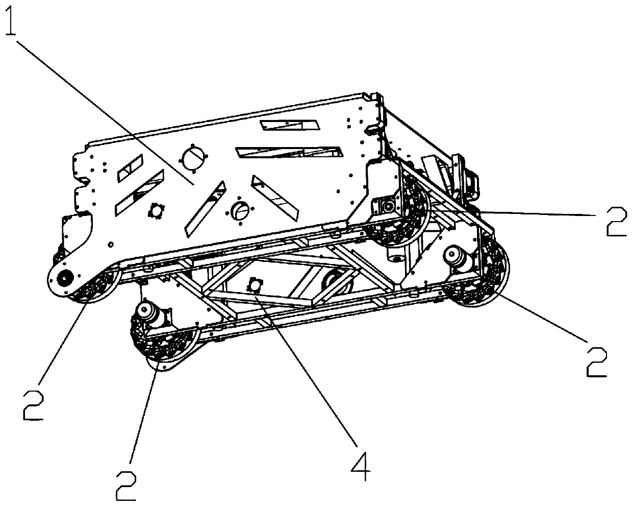 All-terrain chassis capable of freely switching crawler belts and Mecanum wheels