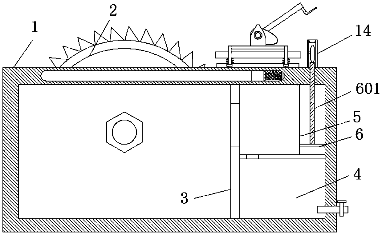 Wood floor dustproof cutting device used for home decoration