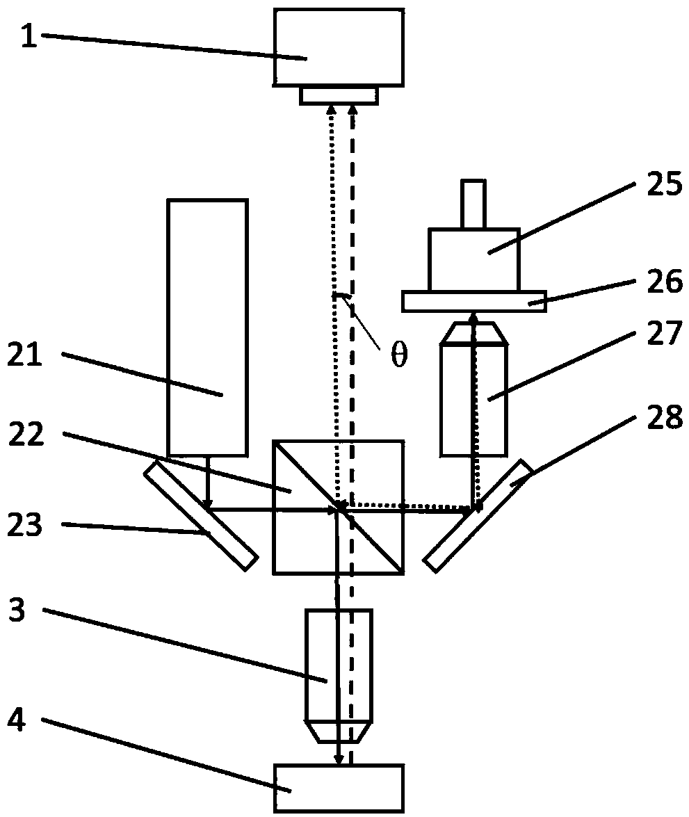 Off-axis optical path three-dimensional microscopic topography measurement system