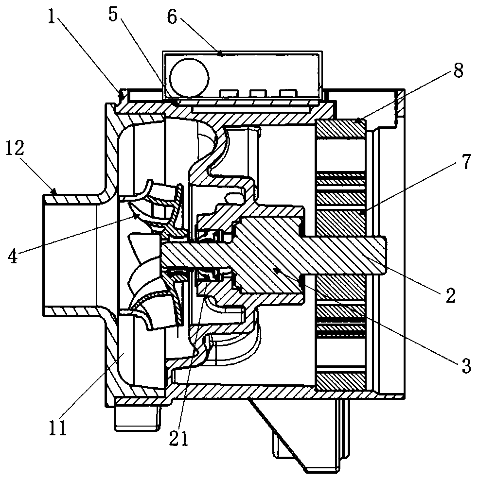 Automobile electronic water pump with side-mounted controller and attached with cooling flow channel and automobile