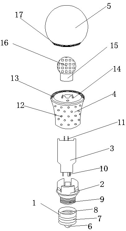 High light-efficiency LED lamp convenient to dismount