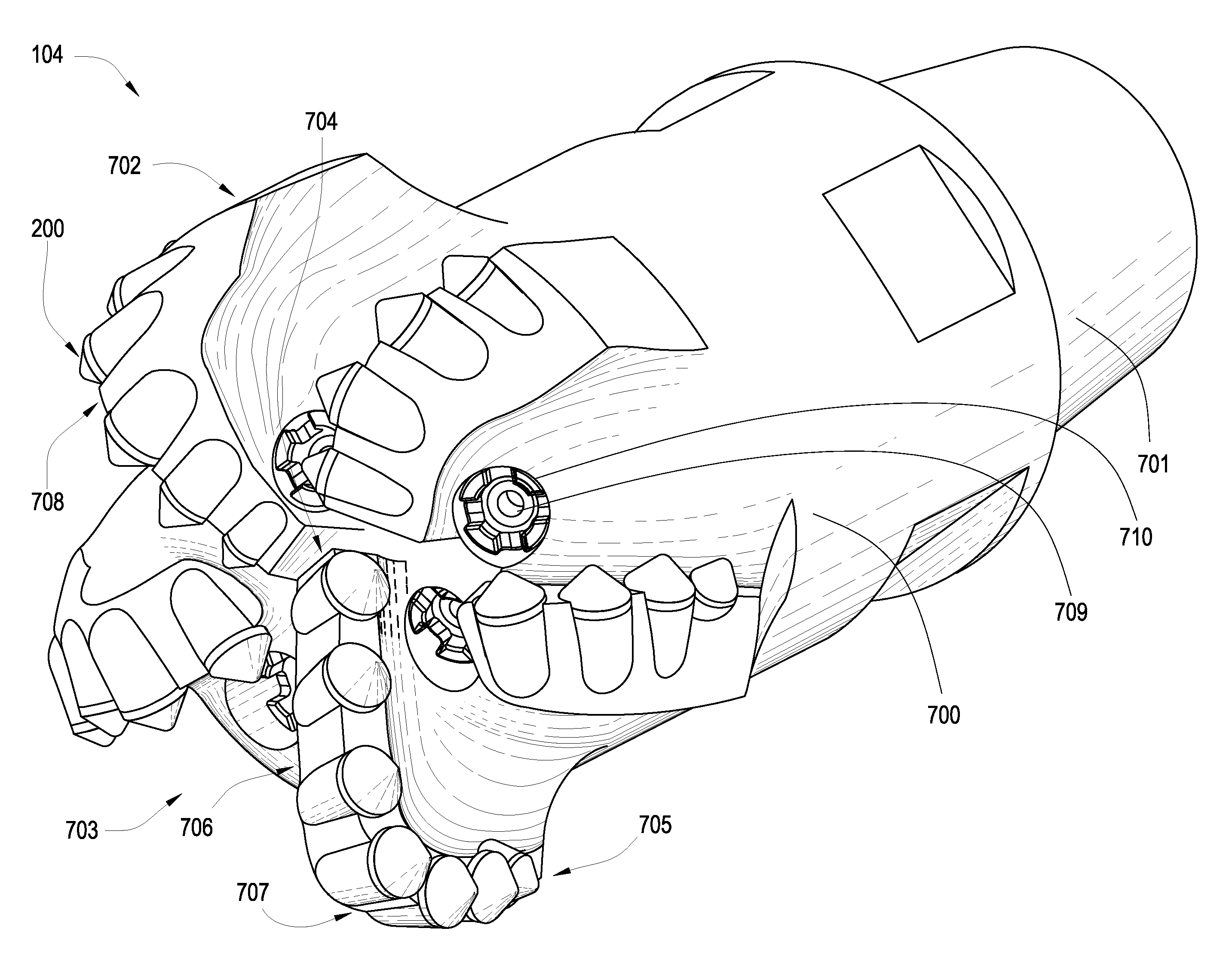 Pointed Diamond Working Ends on a Shear Bit