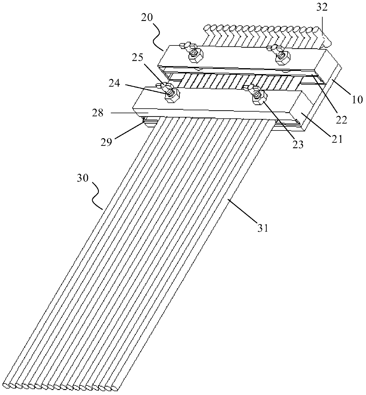 Separating device for pouring different strengths of concrete for beam and column joints