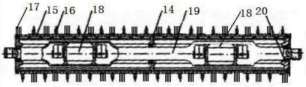 Self excited vibration type screen mesh cleaning device for vibrating screen