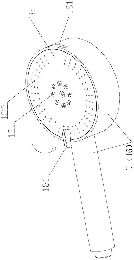 Shower head with spray gun water discharge