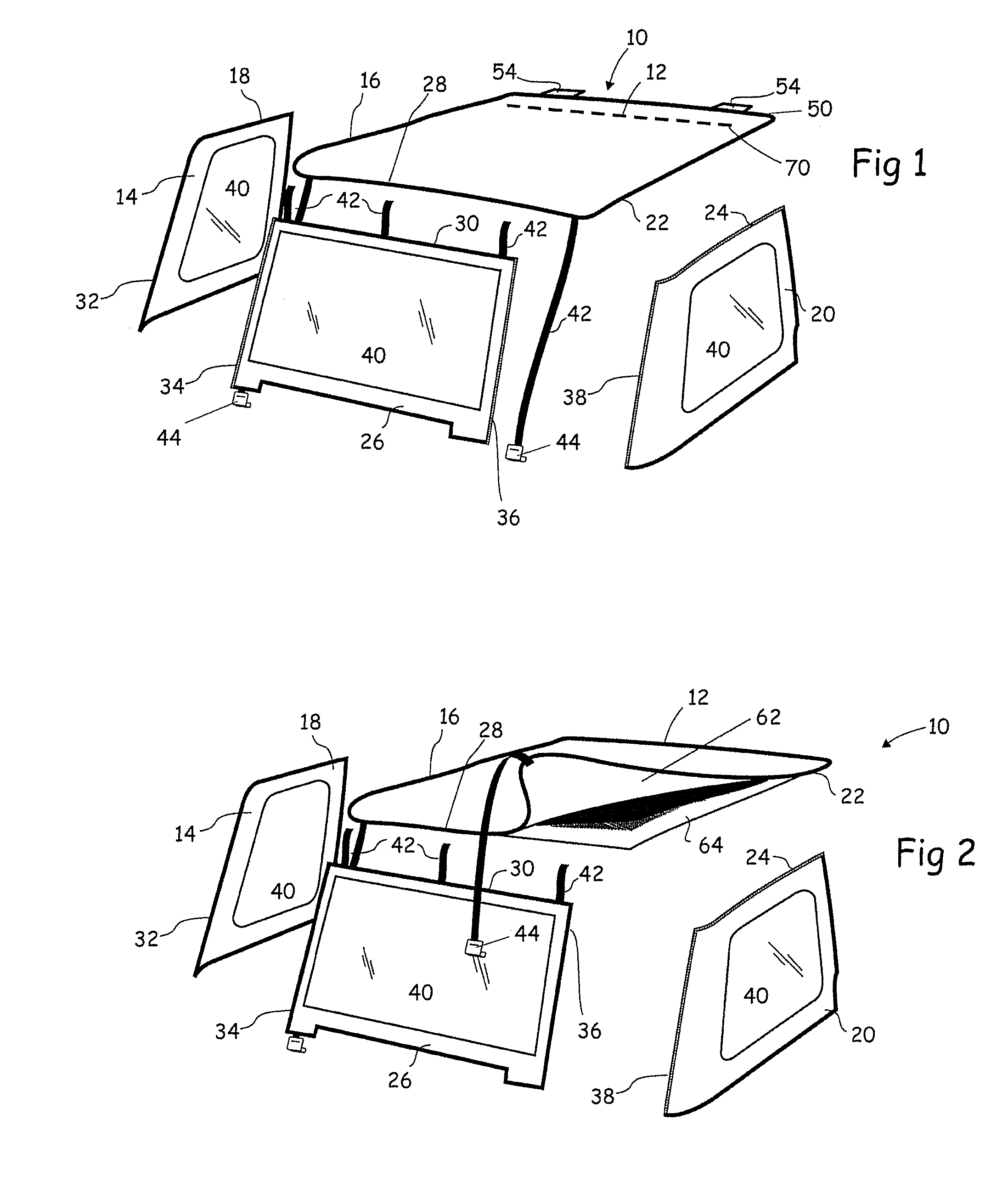 Frameless convertible top