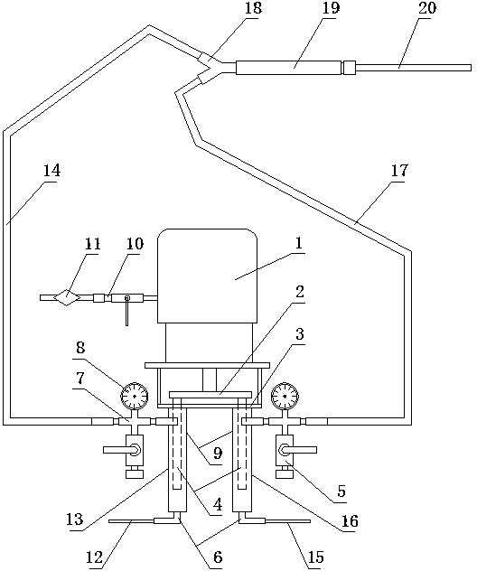 Pneumatic two-fluid grouting pump