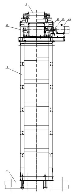 Single-derrick tower-type twin-well pumping unit