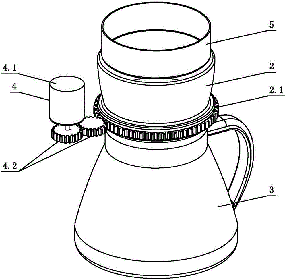 Human hand simulated rotary coffee maker