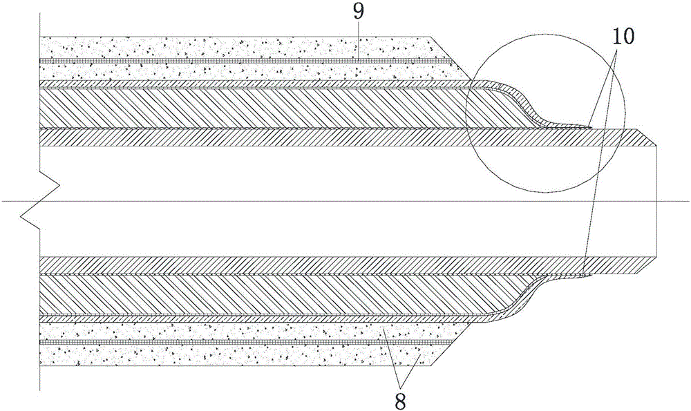 Marine polyurethane spraying prefabricated thermal insulation balance weight pipe and preparation method thereof