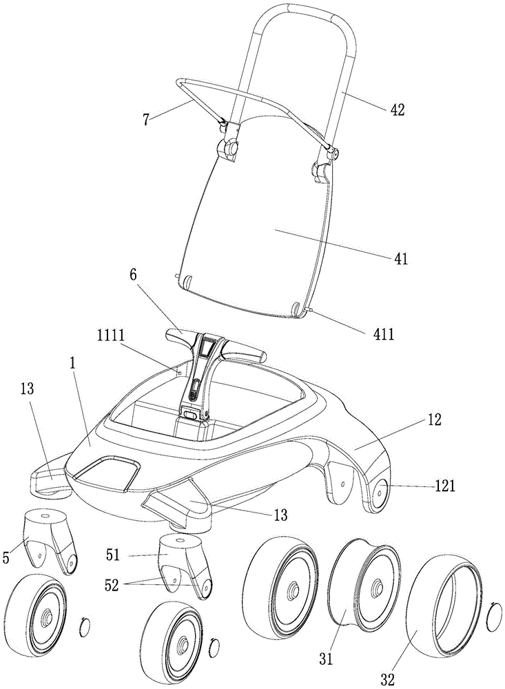 Amphibious baby stroller