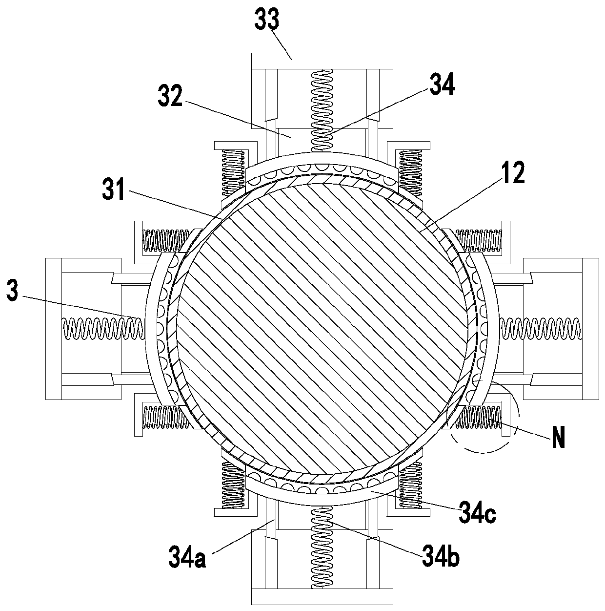 Cloth winding machine for cloth processing production