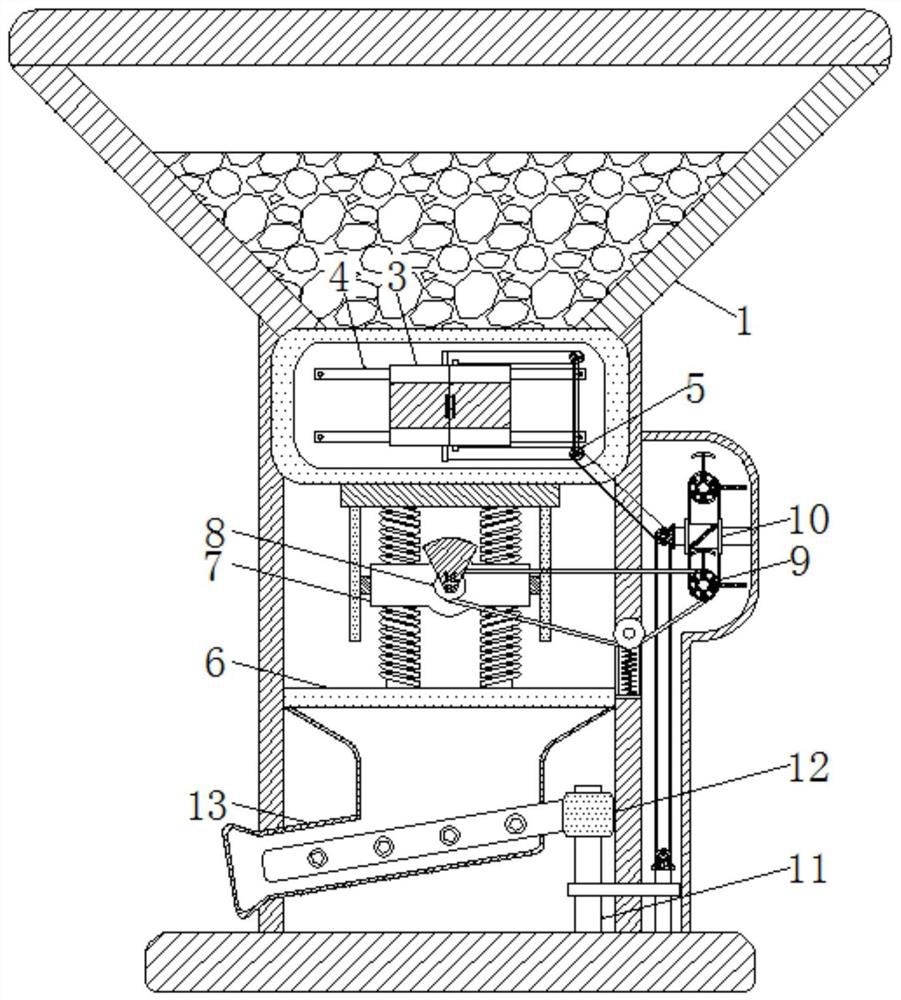 Rice fertilizing device capable of reducing caking and realizing quantitative and uniform scattering