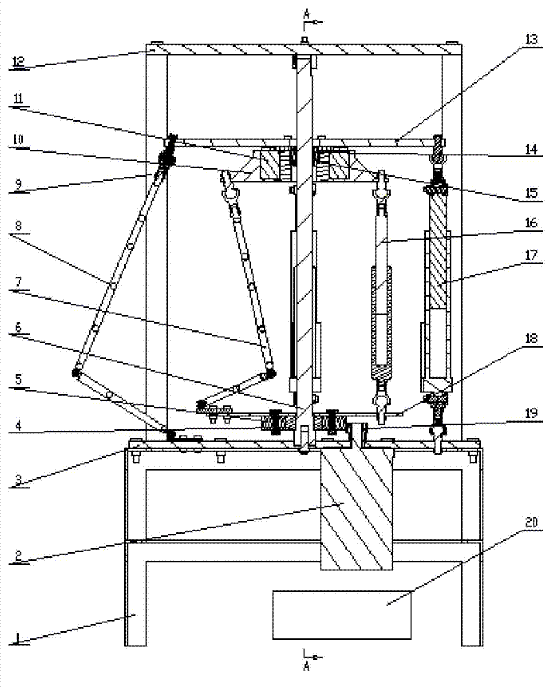 Helicopter automatic inclinator spherical hinge bearing comprehensive fatigue testing machine