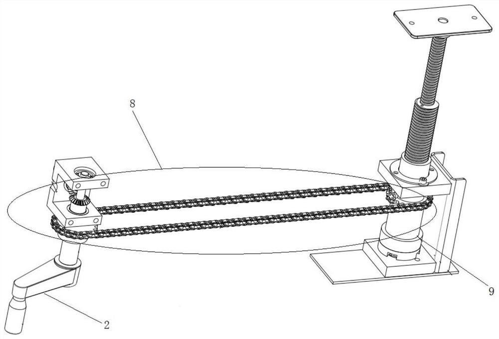 Lead screw waist bridge jacking linkage device