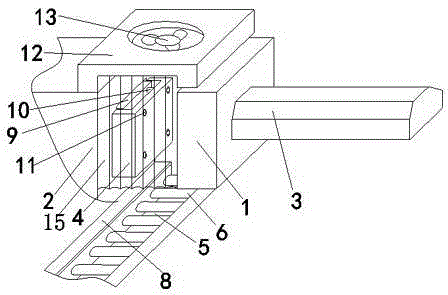 Injection-mold conveying mechanism with exhaust gas shield