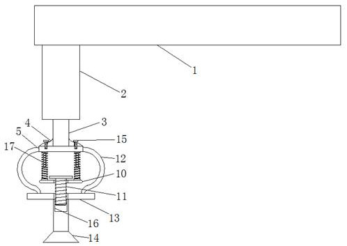 Hoisting crane supporting leg rubber shock absorber for preventing construction ground from being damaged