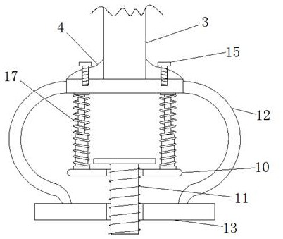 Hoisting crane supporting leg rubber shock absorber for preventing construction ground from being damaged