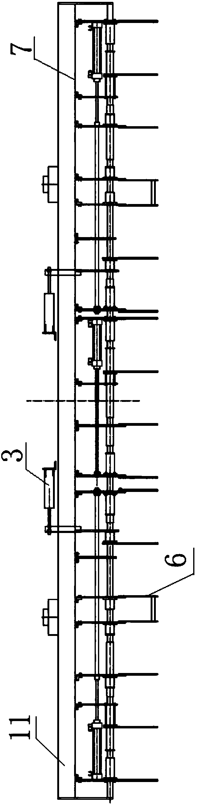 Variable-flame-path type blank stacking machine blank-clamping blank-drawing and blank-separating system suitable for micro-rectangular kiln car