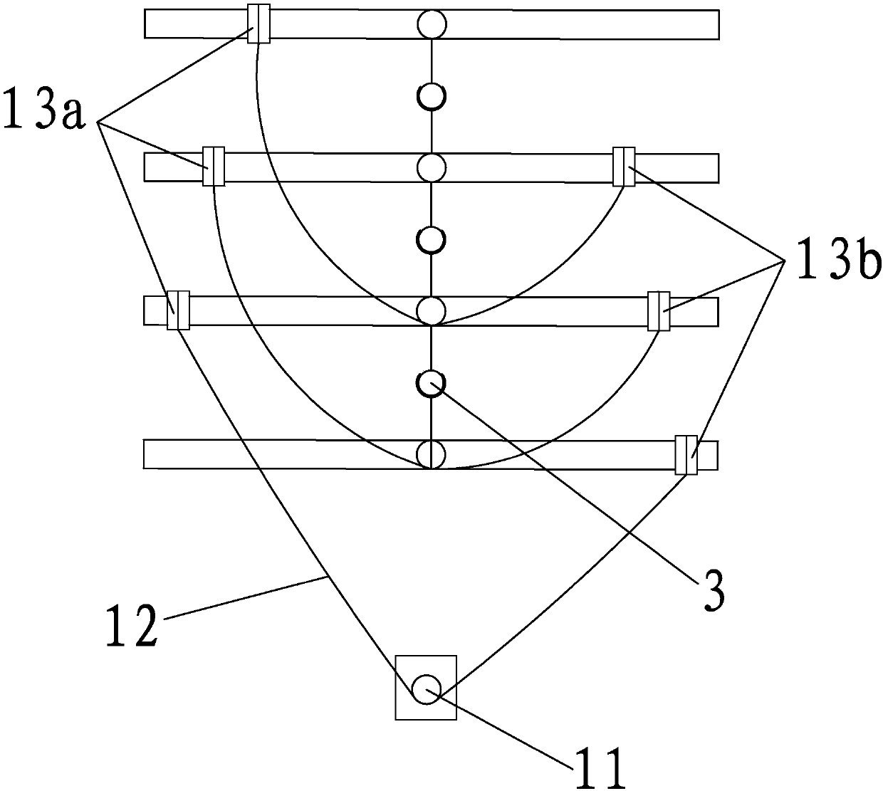 Different-side linkage type flexible mechanical arm based on universal structures