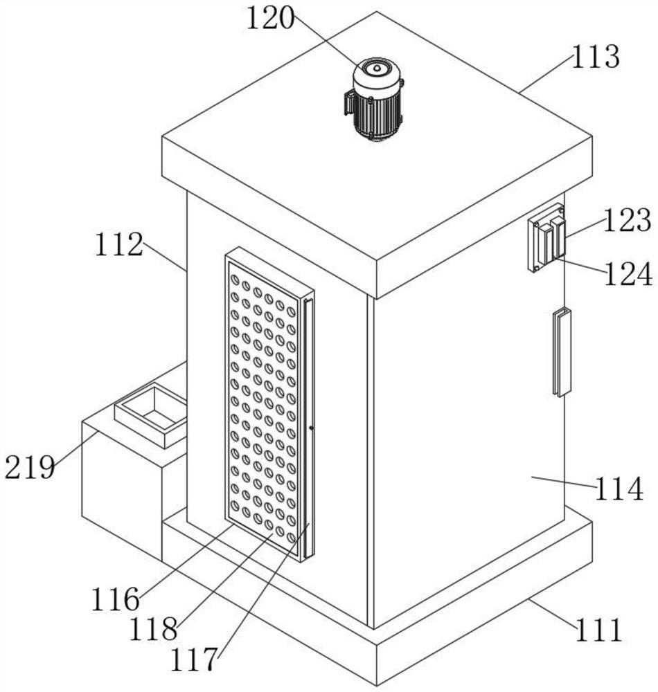 Power cabinet with dust removal and collection structure