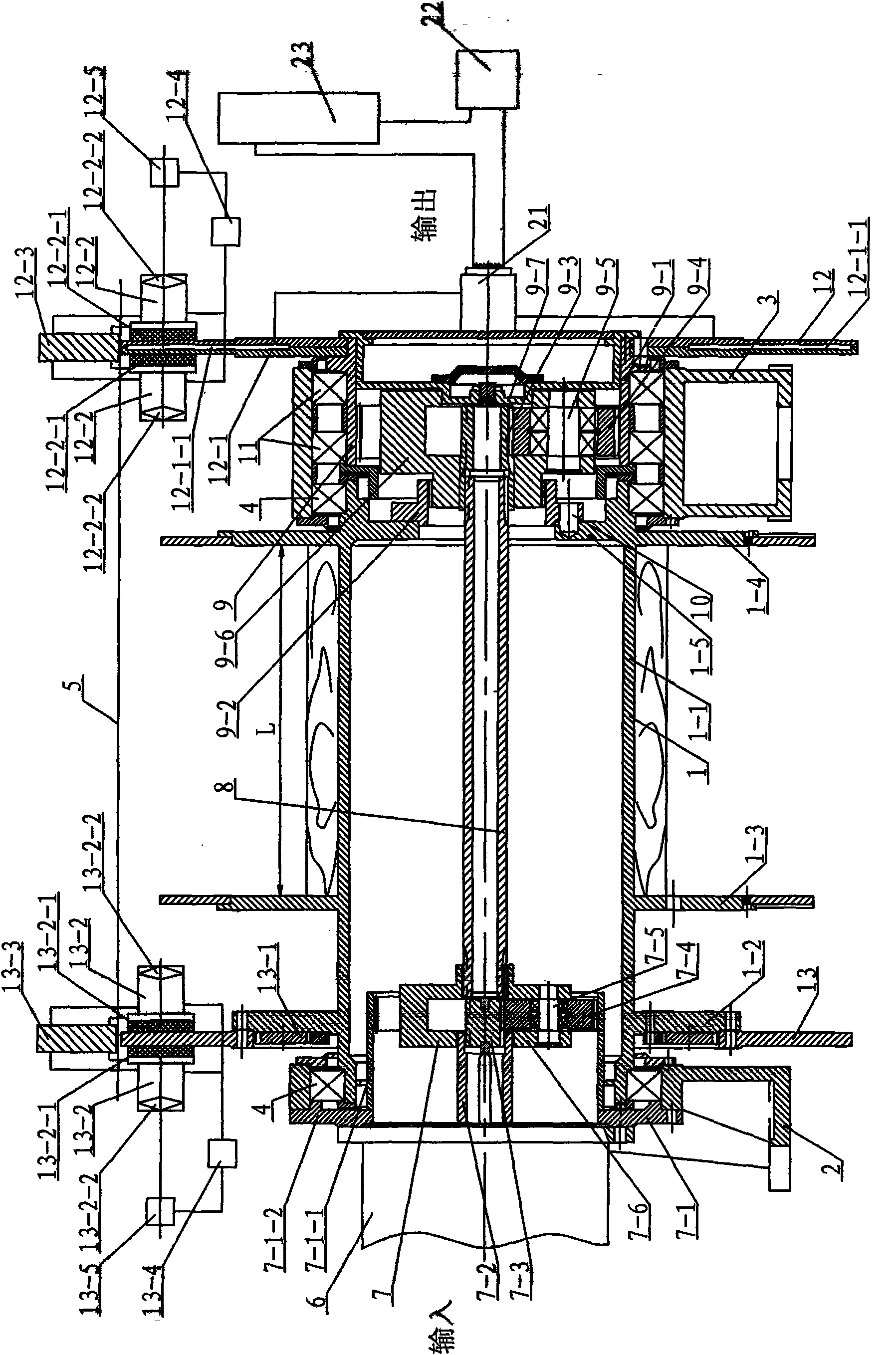 Compact-type built-in differential velocity regulating winch