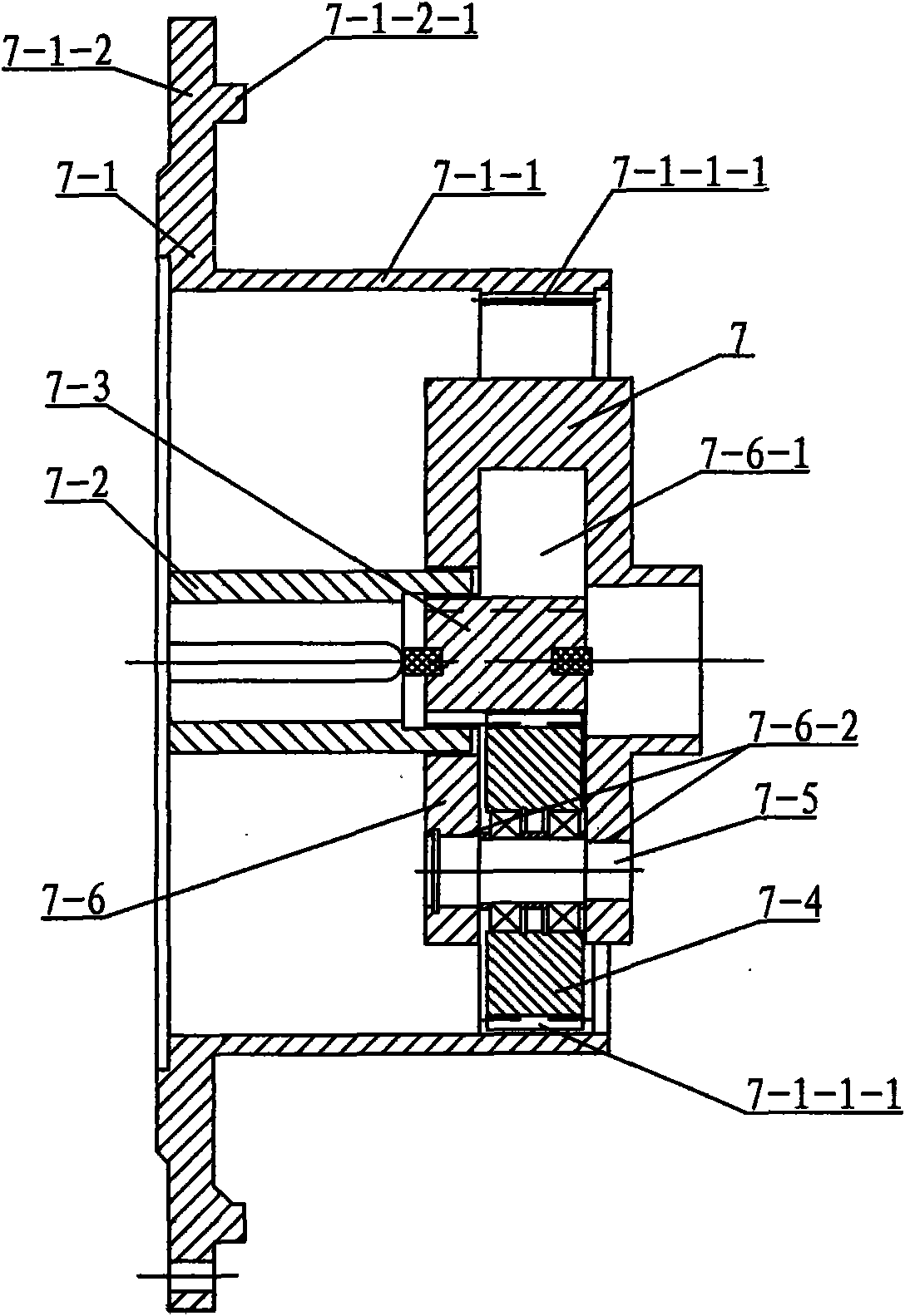 Compact-type built-in differential velocity regulating winch