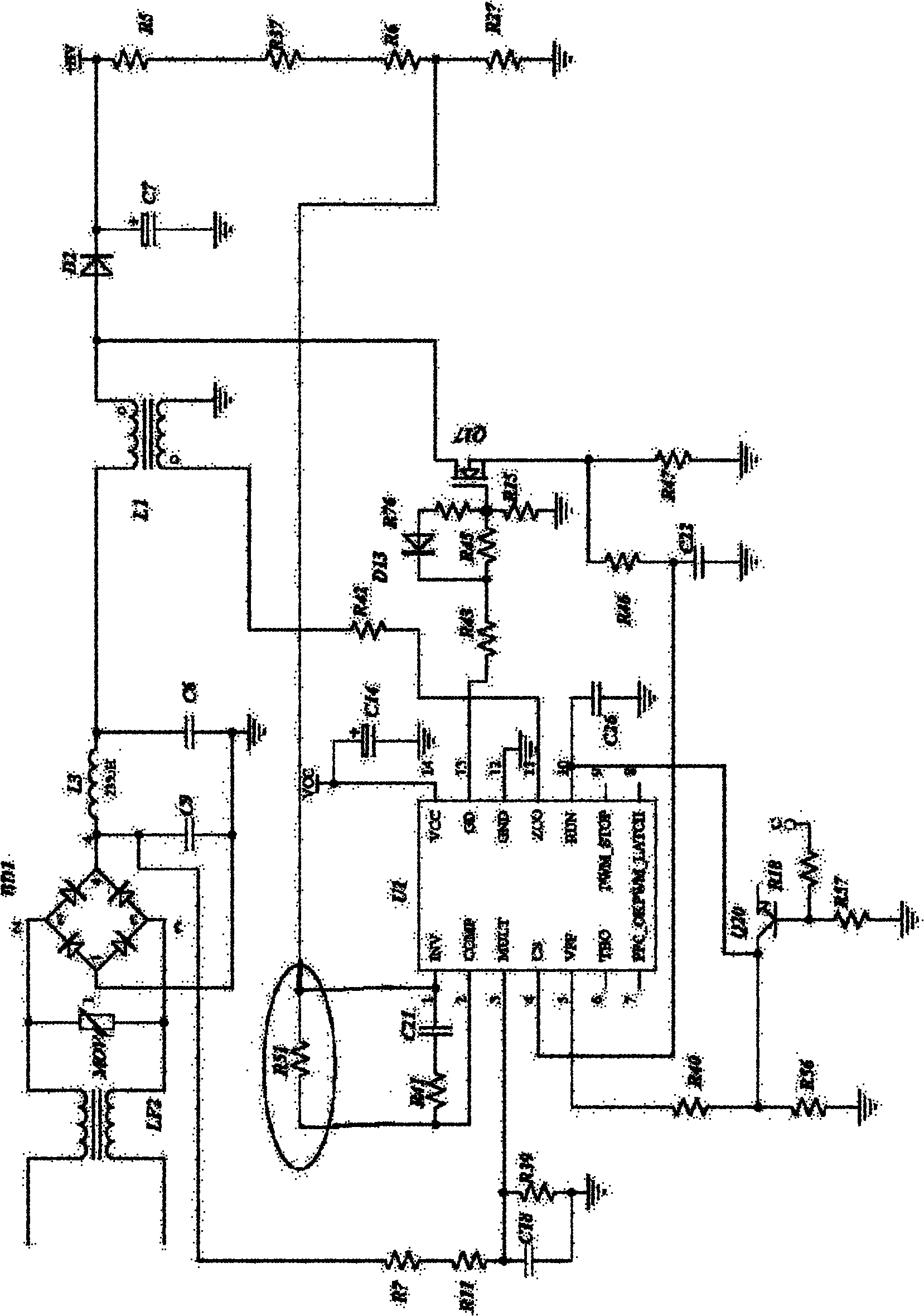 High- and low -voltage input balancing power factor correction circuit