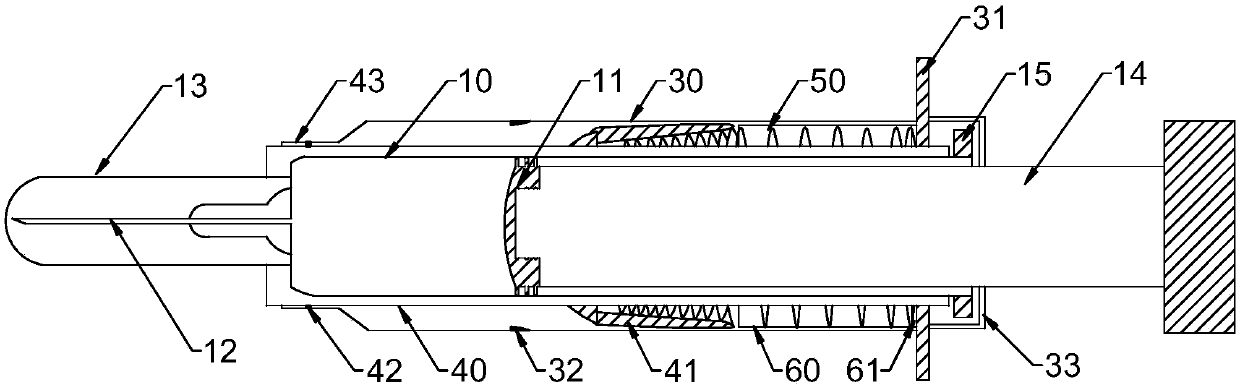 Pre-injection preparation injector provided with safety protection device and used for erythropoietin injection