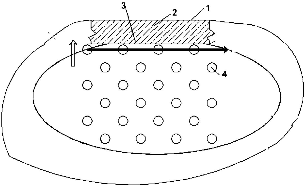 High-strength rock splitting method and a splitting device based on a weak surface