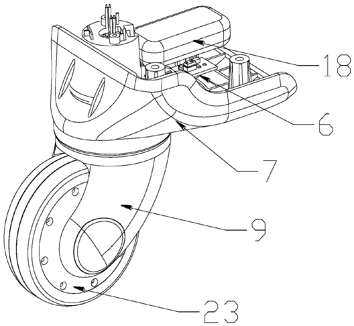 Wheel, luggage box and trolley with braking function