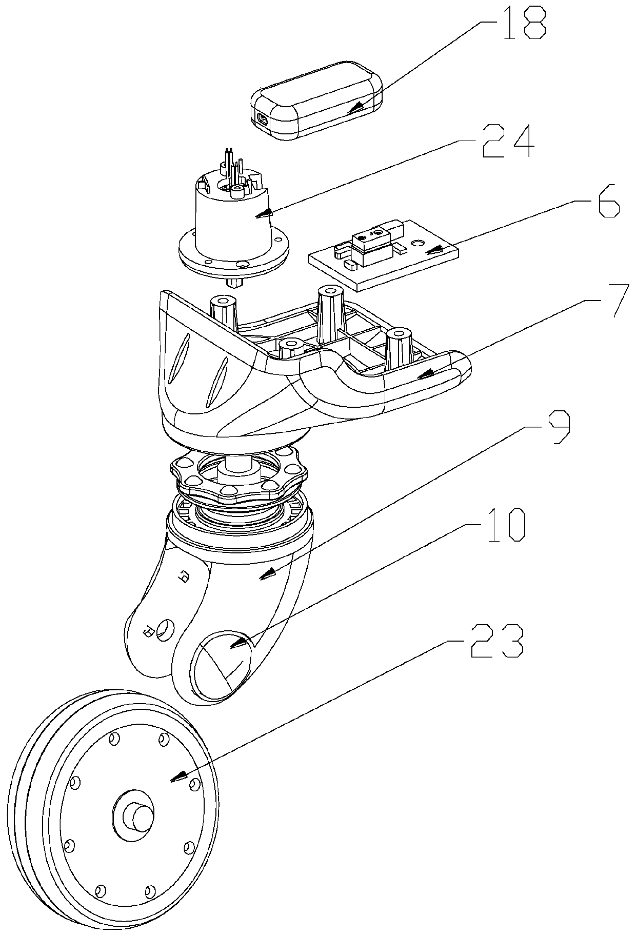 Wheel, luggage box and trolley with braking function