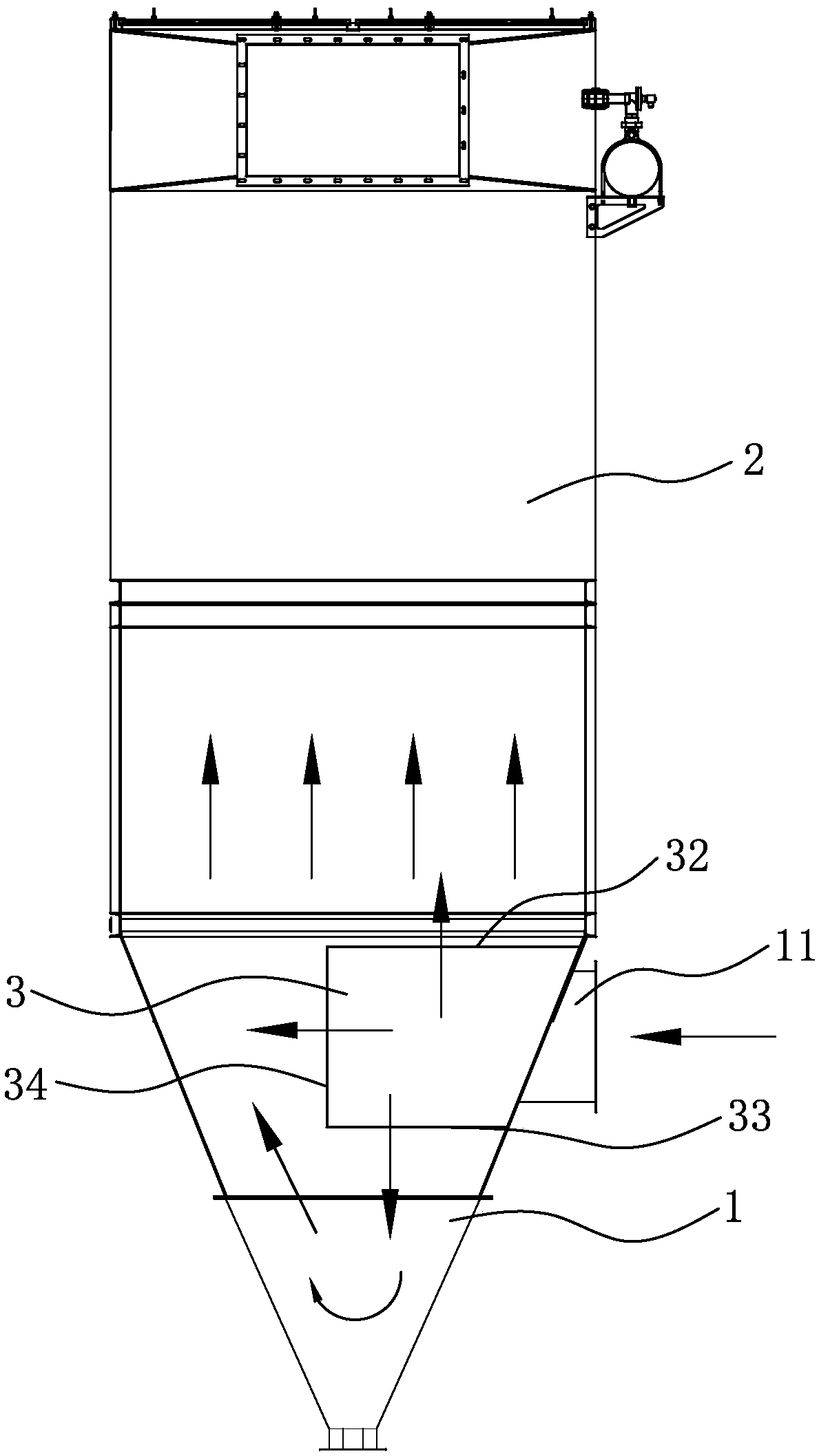 Bag-type dust remover with uniform air distribution and uniform air distribution method of bag-type dust remover