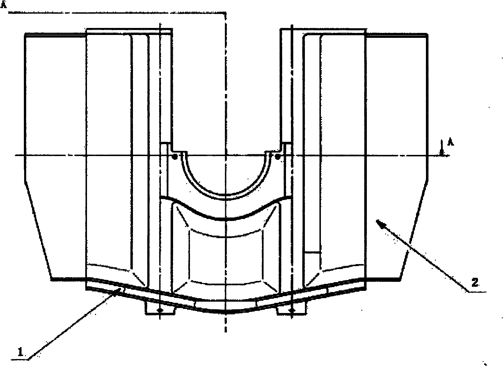 Main bearing block of low-speed diesel engine