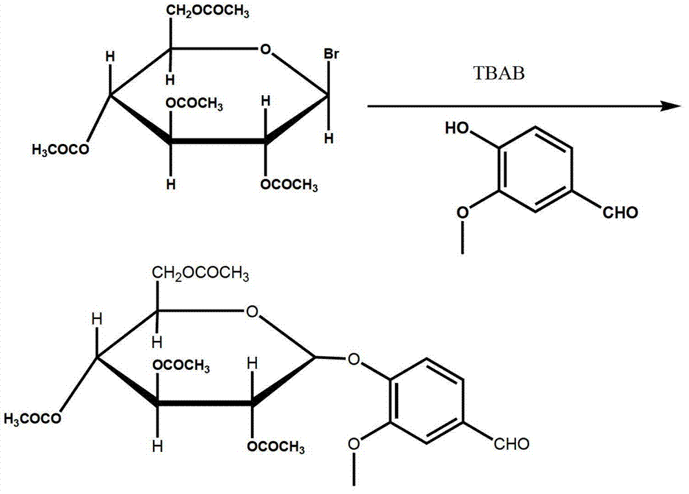 Preparation method of vanillin glucoside and application of vanillin glucoside in tobacco flavoring