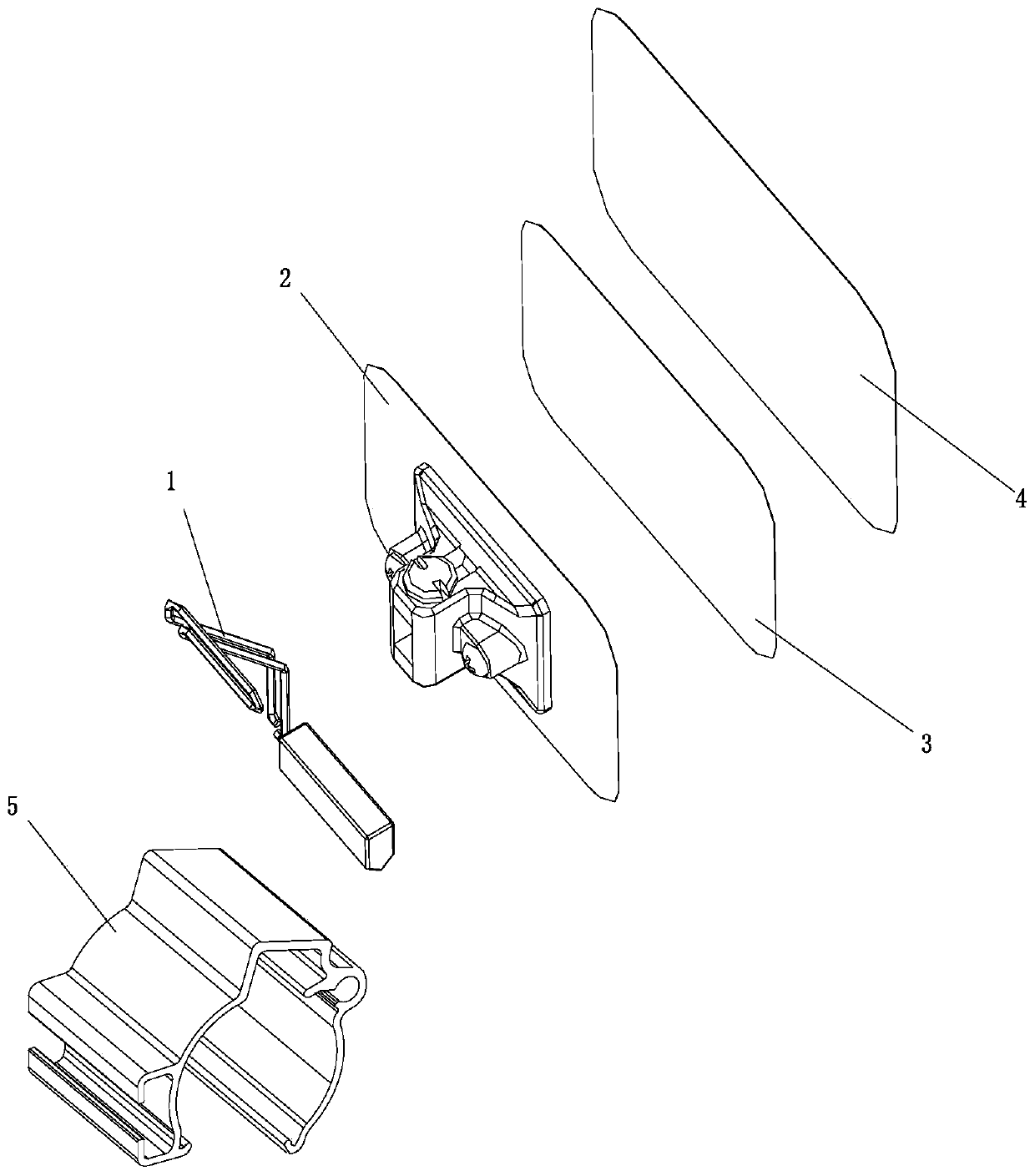 Fixed connecting device for automobile front windshield sunshade curtain and sunshade curtain