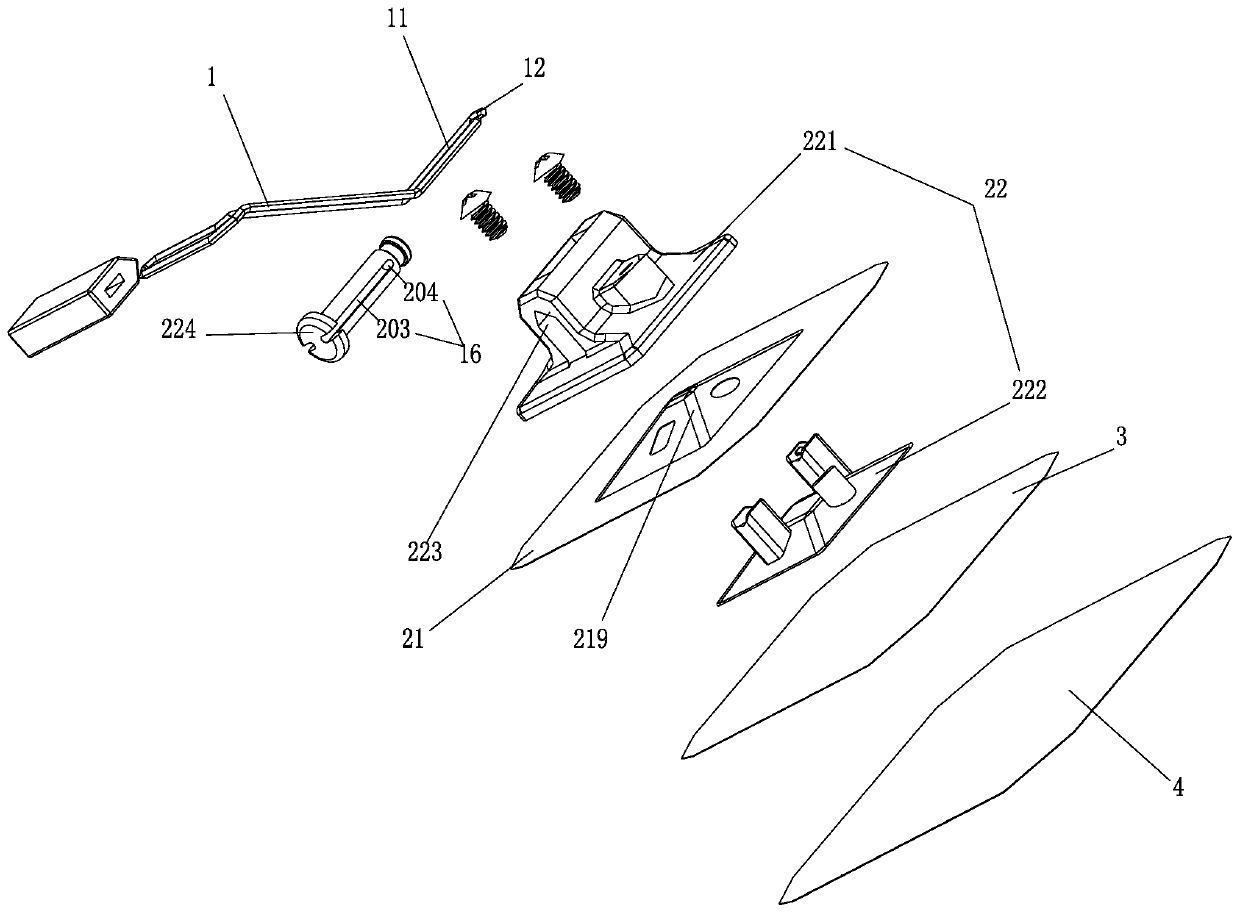 Fixed connecting device for automobile front windshield sunshade curtain and sunshade curtain