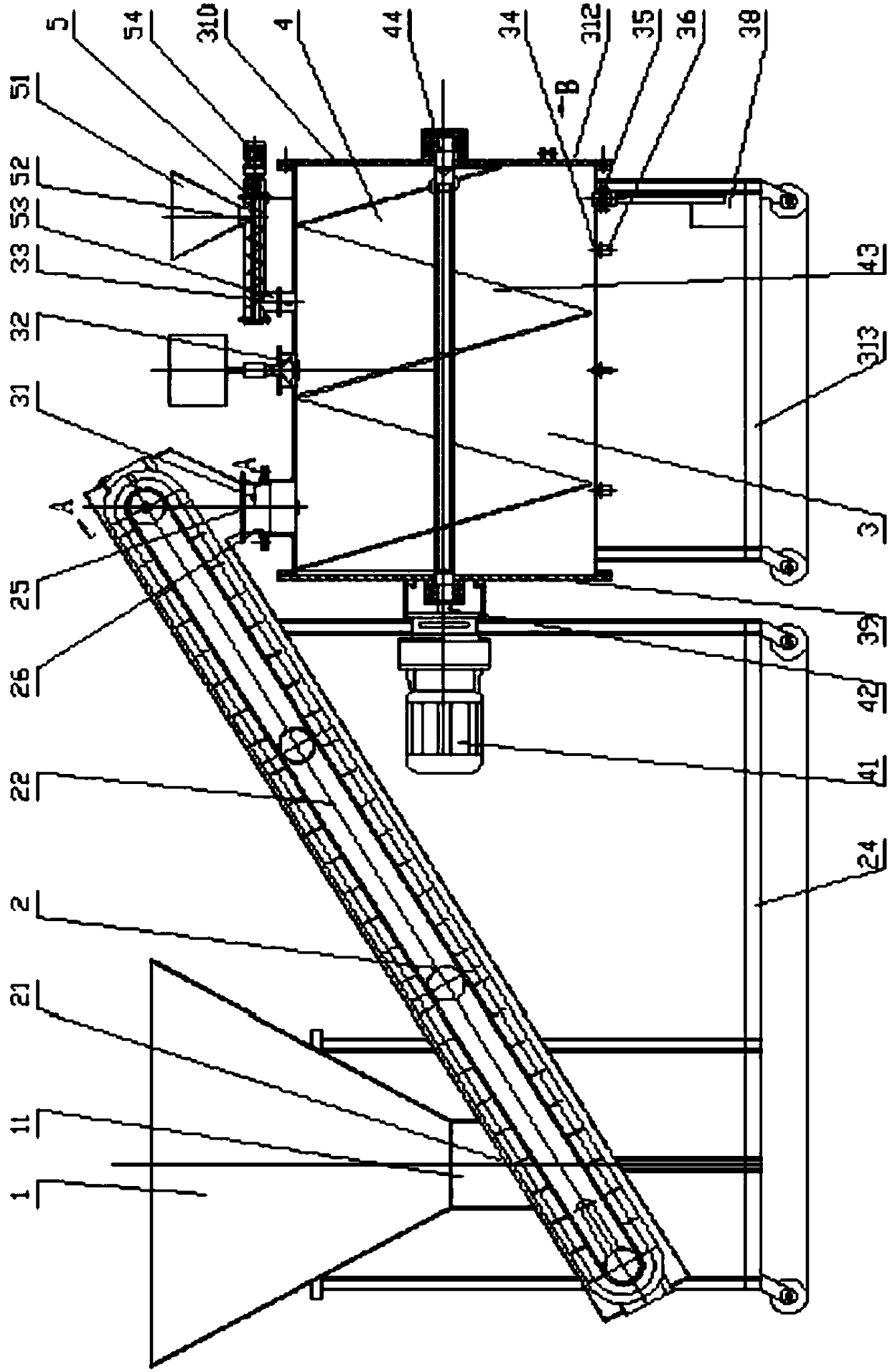 Horizontal reciprocating type stirring equipment for straw crushed waste