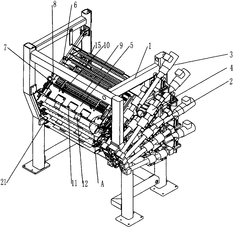 Full-automatic main material supply frame for radial tire building machine