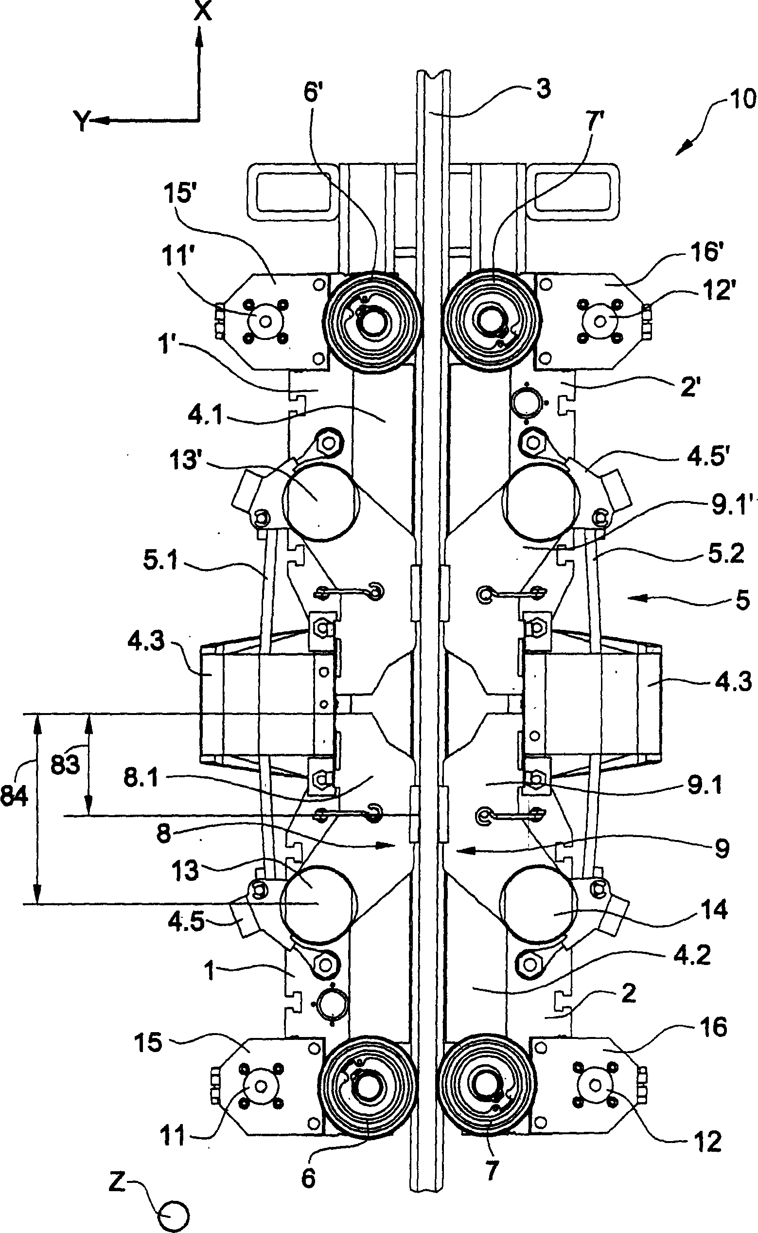 Drive device with linear motor, elevator having said drive and method of drive device