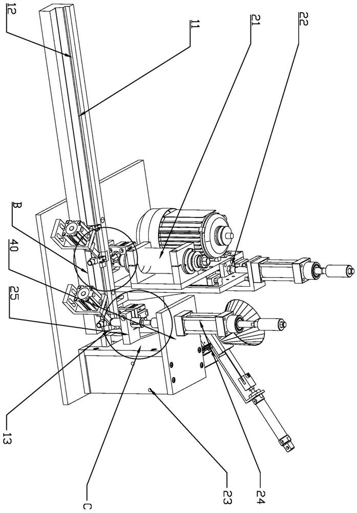 Automatic chamfering and shank riveting integrated equipment for nozzle and chamfering and shank riveting process