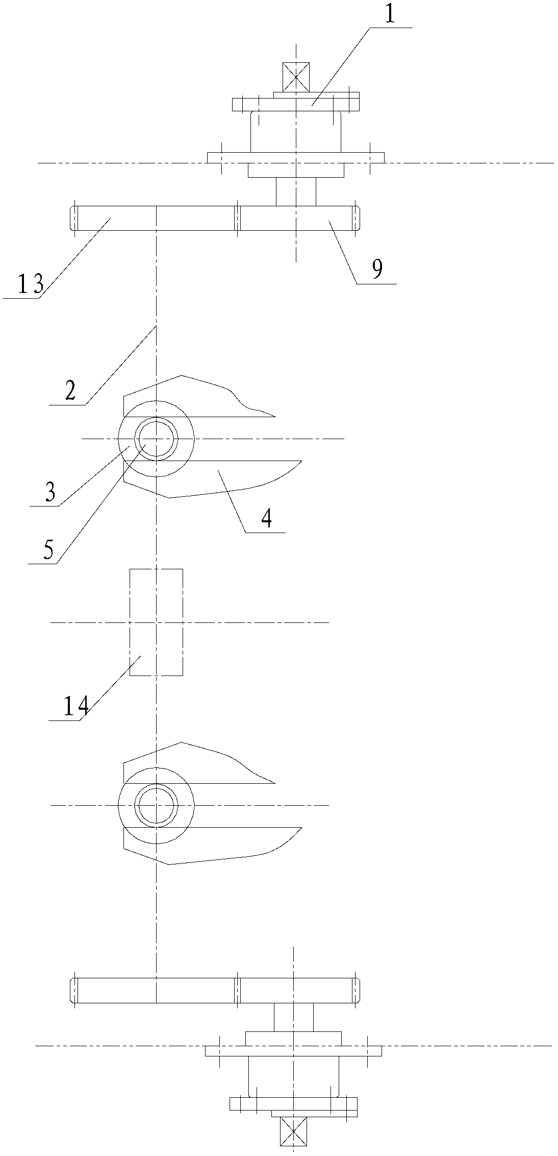 Roll gap adjusting and fixing device