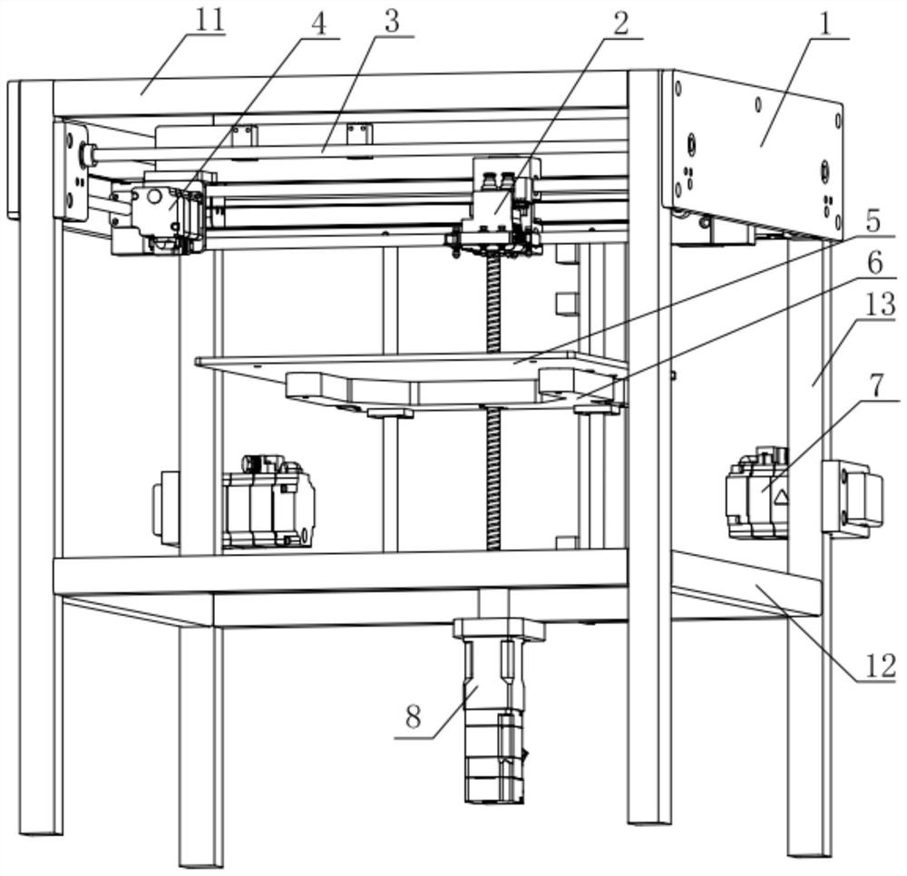 Wire shearing type double-nozzle carbon fiber 3D printing equipment and using method thereof